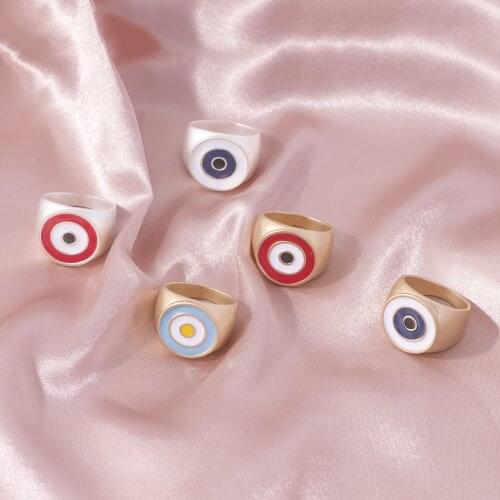 Punk red eye Female Womens Rings Wedding Alloy Drop Oil Round Ring Gifts for Women Girls Party Fashion Jewelry Accessorie