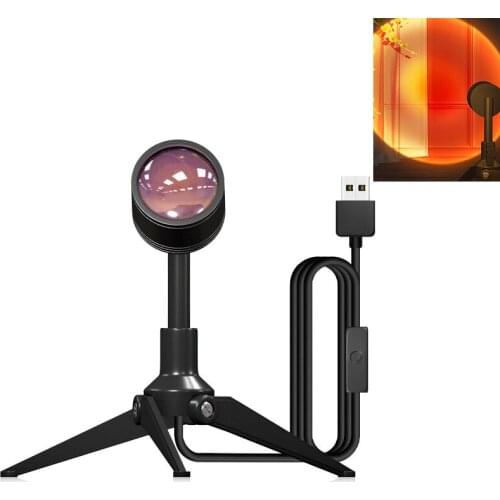 Creative Tabletop Mini Tripod with LED Proteciton Lamp Sunset Light for Live Video Blogger