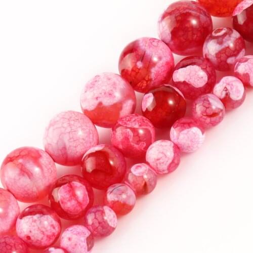 Red-white Agates 6/8/10mm Stone Natural Round Loose Beads for Jewelry Making Round Beads DIY Bracelet Accessories 15