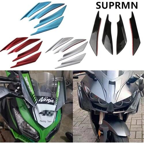 Motorcycle general V6R3 little ninja modified carbon fiber wind knife side spoiler fixed wind wing front surround accessoriesPKM