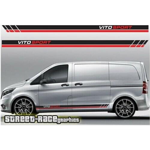 For x2 Mercedes Vito side racing stripes 007 decals stickers graphics vinyl