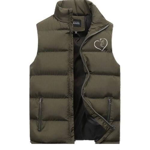 Autumn and Winter Mens Warm Jacket Fashion Mens Couple Warm Cotton Vest Jacket Casual Zipper Sleeveless Jacket Plus Size Coat