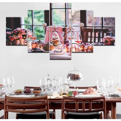 Canvas Print Painting Home Decor Frame 5 Beautiful Cutlery Poster Modular Kitchen Wall Art Deco Accessories