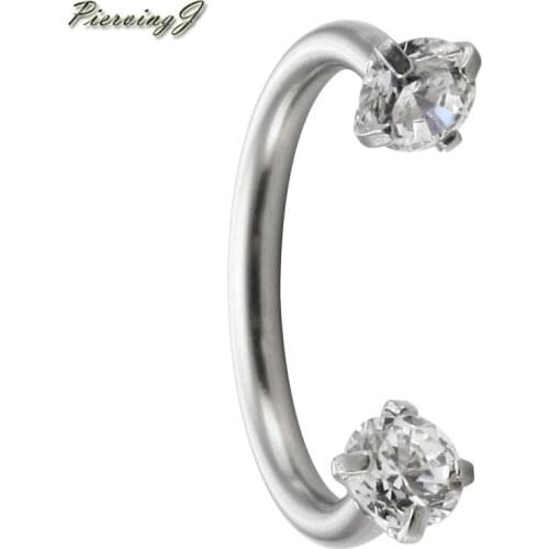 PiercingJ 10mm Earrings Stainless Steel Horseshoe Hoop Multi-functional Captive Ring for Nose Daith Lip Eyebrow Nipple Earrings