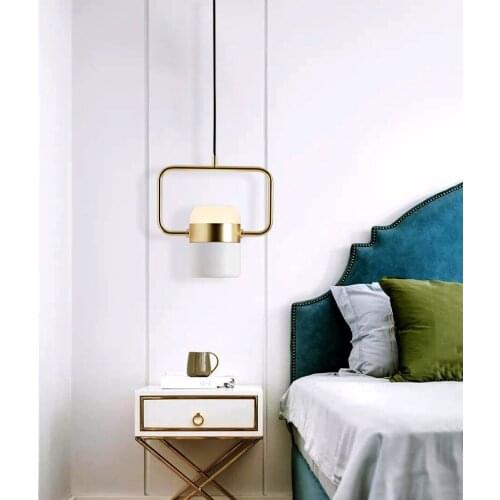 Nordic bedroom bedside chandelier post modern creative metal rotatable small restaurant bar clothing store LED lamps