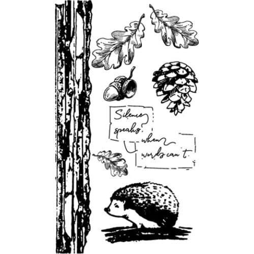 Hedgehog pinecone Clear Stamp for Scrapbooking Transparent Silicone Rubber DIY Photo Album Decor 1125