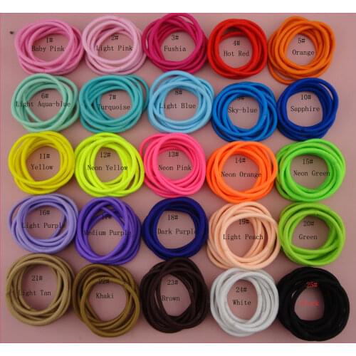 50PCS 4mm Elastic Ponytail Holders elasticity hair bands base women bunhead ropes material for Handmade kids hair accessories