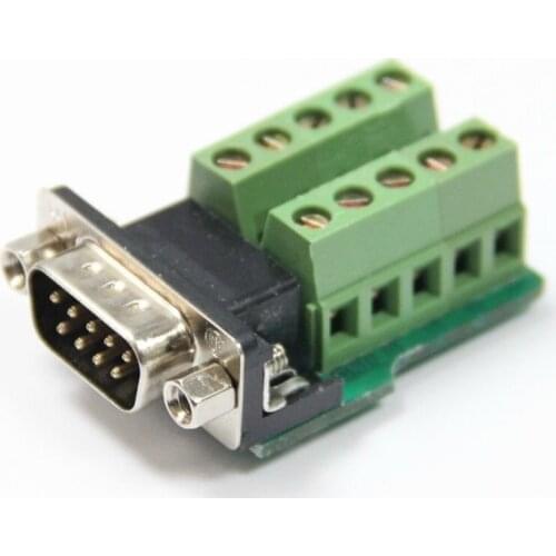 DB9 male head with screws turned terminals, DB9 male head turn terminal row