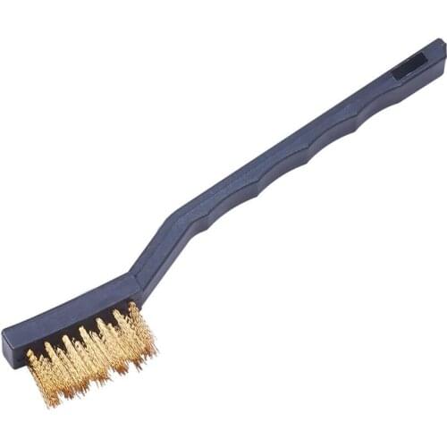 High Quality 2pcs/3pcs/5pcs 17cm Total Length Copper Wire Cleaning Brush 1.3cm Working Width Metal Brush Plastic Handle