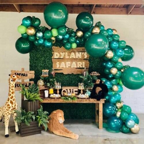 Dark Green Balloon Jungle Animal Balloon Birthday Decoration Kid Baby Birthday Safari Balloon Woodland Animal Party Ballon Globo