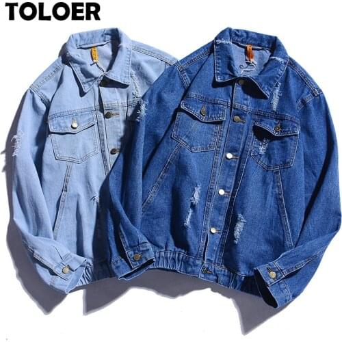 Мужские джинсовые куртки TOLOER China At AliExpress
