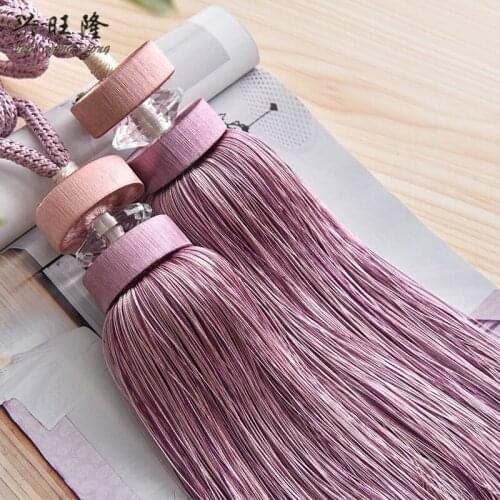 XWL 2Pcs Crystal Curtain Tassel Brush Tieback Hanging Ball Straps Lashing Bind Ropes Belt Curtain Accessories Clasp Tiebacks