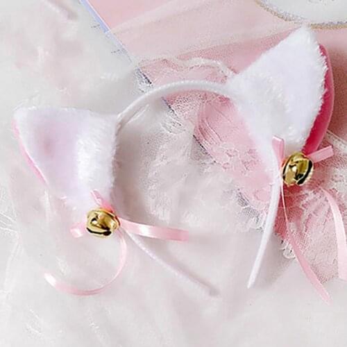 Cartoon Cats Fox Ears Headband with Bell Bow for Anime Cosplay Party Costume Beautiful Night Party Club Headbands Headwear Decor