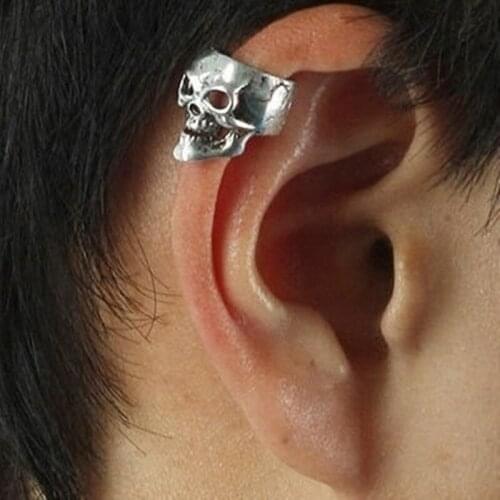 1 PCS Mens Fashion Punk Skull Clip Earring Offbeat Earrings
