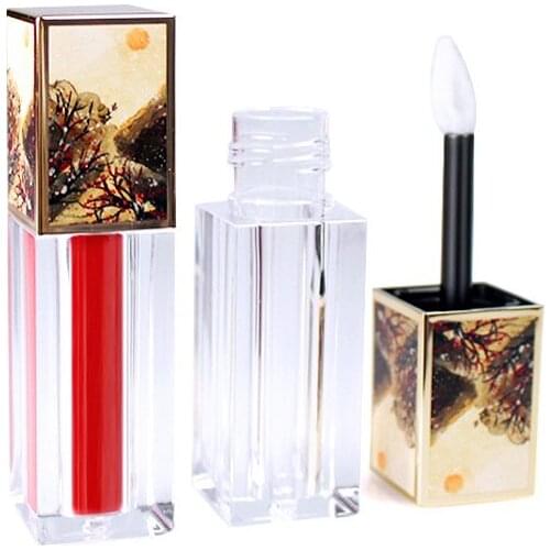 100pcs 4.5ml Square Transparent Bottle Lip Glaze Tube Liquid Clear Cosmetic Containers Makeup Organizer