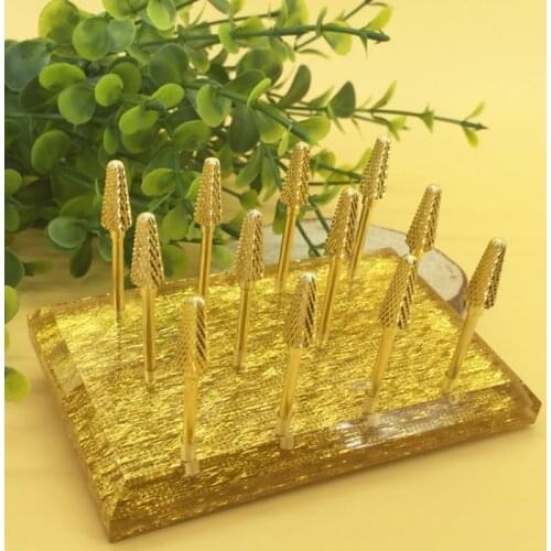 12 hole plastic Nail Drill Bits stand nail art drill base display electric machine holder manicure tools