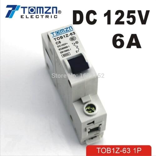 1P 6A DC 125V Circuit breaker MCB C curve