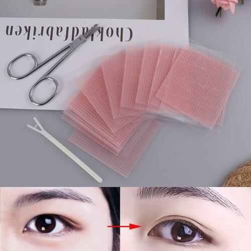 572pcs Light Pink Medical Fabric Double-Fold Eyelid Sticker Transparent Invisible Self-Adhesive Eyelid Tape Sticker