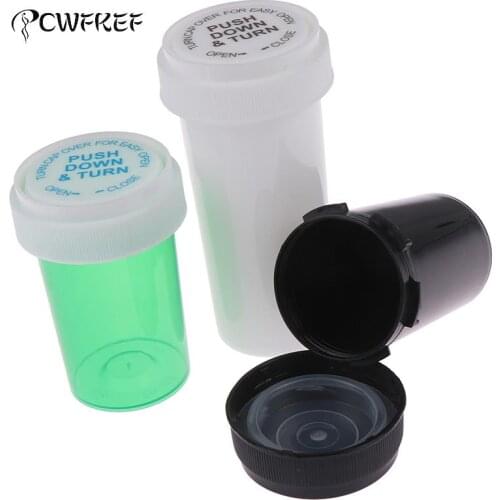 75 Ml/110 Ml/52/29Ml Push Down& Turn Vial Container Acrylic Plastic Storage Stash Jar Pill Bottle Case Tobacco Box Container