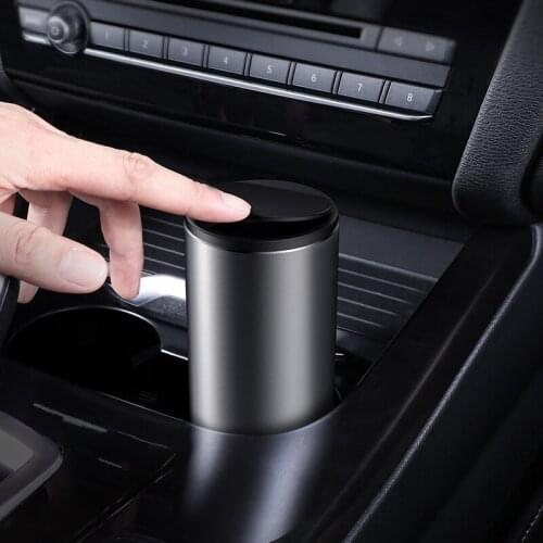 Alloy Car Trash Can Auto Organizer Storage Bag Ashtray For Hyundai Elantra Tucson Sonata IX35 IX45 Verna Elantra Car Accessories