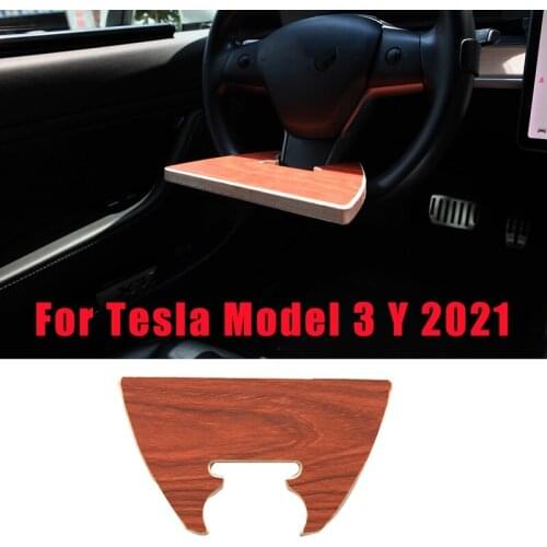 Car Steering Wheel Portable Wooden Table Tray Desk for Tesla Model 3 Y 2021