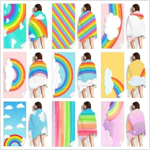 Quick Dry BeachTowel Rainbow Microfiber Bath Towels Beach Swimming Sand Free Beach towels support Home Decor