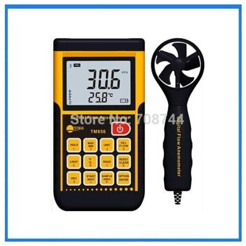 LCD Digital Anemometer Wind Meter Air Tester USB Scales Soft Outdoor TM856D Storage Type Wind Speed Meter