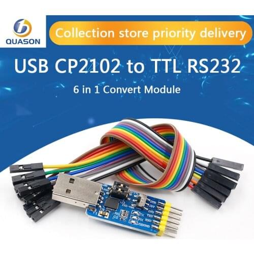 CP2102 USB-UART 6-in-1 Multifunctional(USB-TTL/RS485/232,TTL-RS232/485,232 to 485) Serial Adapter for Arduino