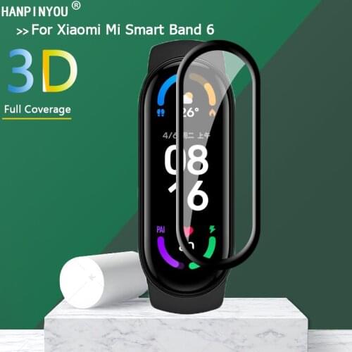 For Xiaomi Mi Smart Band 6 /NFC Bracelet Watch Full Covering 3D Curved Plating Soft PMMA PET Film Screen Protector (Not Glass)