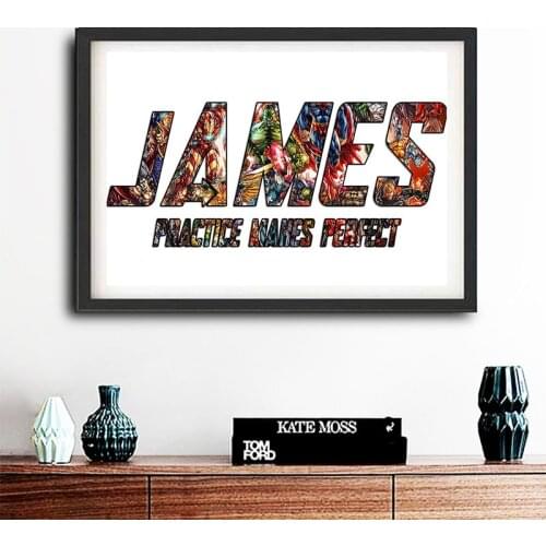Custom Your Name Personalised Canvas Painting Wall Art Disney And Marvels The Avengers Pictures Canvas Poster Home Decor
