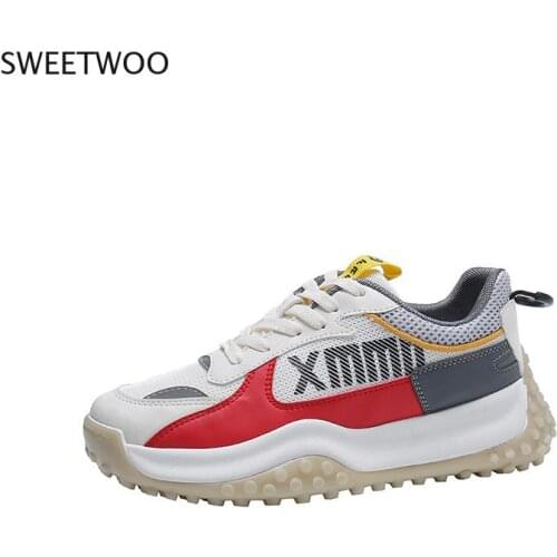 Sneakers 2021 Breathable Mesh Women Casual Shoes Thick-Soled Increased Fashion Trend Shoes Men Sneakers Female