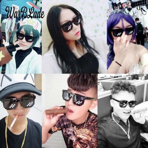 Men Play cool Glasses LOL Talent Chase girl Sacred Objects Life Sun Glasses Hot Sell Plus Size Polygonal 8 Bits Style Pixel With