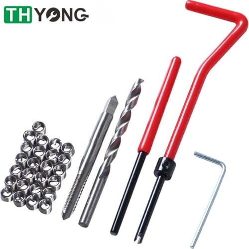 Thread Repair Tool Kit 30pcs M5/M6/M8 for Restoring Damaged Threads Spanner Wrench Twist Drill Bit Kit