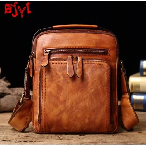New Leather Mens Bag Handbag Casual Men Messenger Bag Vintage Shoulder Bag Small Version of Vertical Section Crossbody Bags
