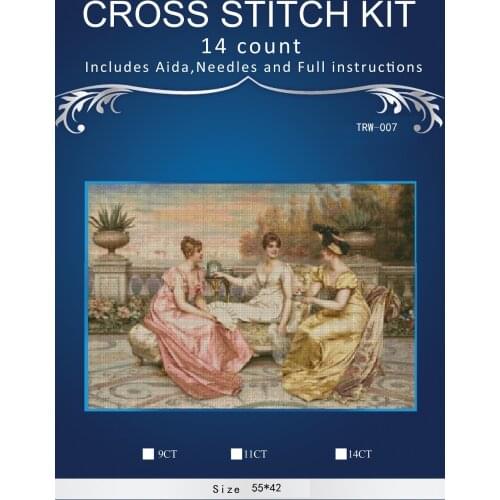 New Embroidery Counted Cross Stitch Kits Needlework - Crafts 14 ct DMC Color DIY Arts Handmade Decor Tea