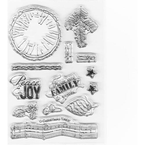Peace and Joy Clear Stamps Christmas Scrapbook Stamps Rubber Seal Card Craft Stamps