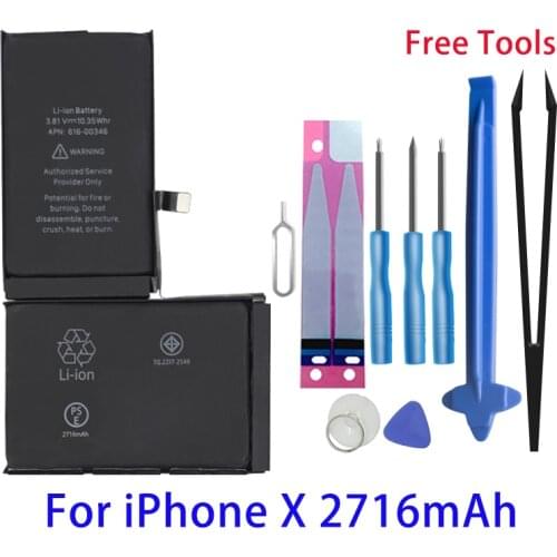 Runtianjin Replacement mobile phone battery for iPhone X iPhone 10 2716mAh High Capacity Phone Bateries Free Tools