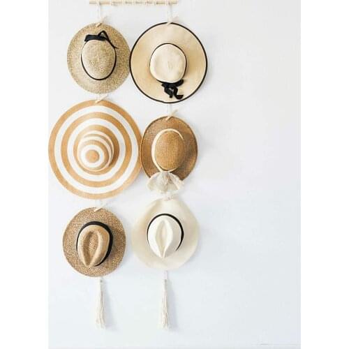 Nordic Style Simple Wood Hat Storage Rack Hook Type Children Hat Storage Holders Photography Props