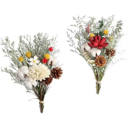 2Pieces Dried Flowers Floral Crafts for Home Wedding Party