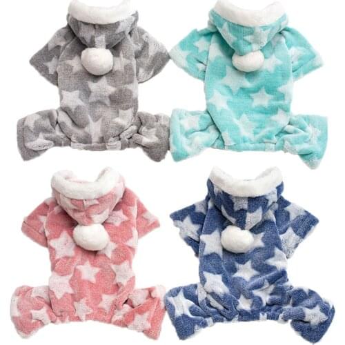 Warm Clothes for Dogs Fleece Jumpsuit Star Pet Dog Clothes for Small Dogs Coat Jacket Winter Puppy Chihuahua Outfit Perros Ropa
