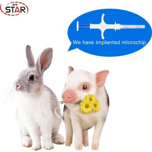 X100pcs Pet Microchips 2x12mm animal tag injector ISO11784/785 FDX-B cat dog snake microchip syringes for animal identification