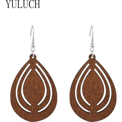 YULUCH Women Art Water Drop Hollow OUT Pendant Earrings Girls Simple Casual Daily Accessories Ladies Elegant Jewelry Gifts