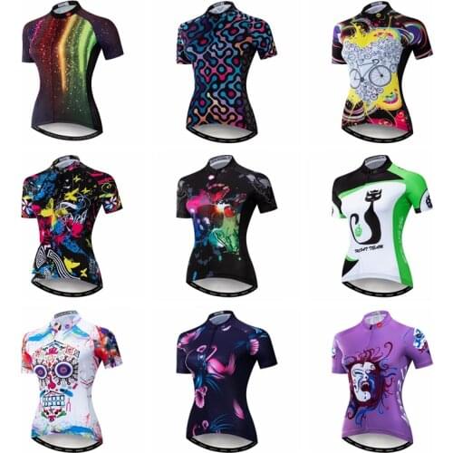 2019 Cycling jersey Women Bike jersey MTB Tops Maillot Ropa Ciclismo female racing Road Mountain shirts Full Zipper Cute white