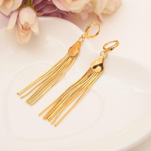 Women Vintage Earrings Antique Gold Long heart Pendant Dangle drop Earrings Jewelry girls diy charms