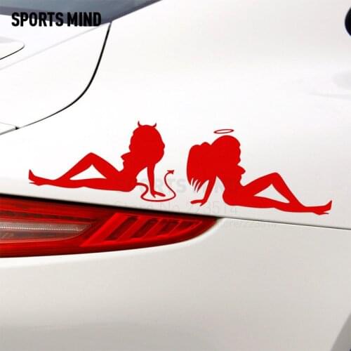 10 Pieces Sports mind sexy Angel and devil beauty car styling Automobiles Waterproof Reflective vinyl Sticker Decal For All Car