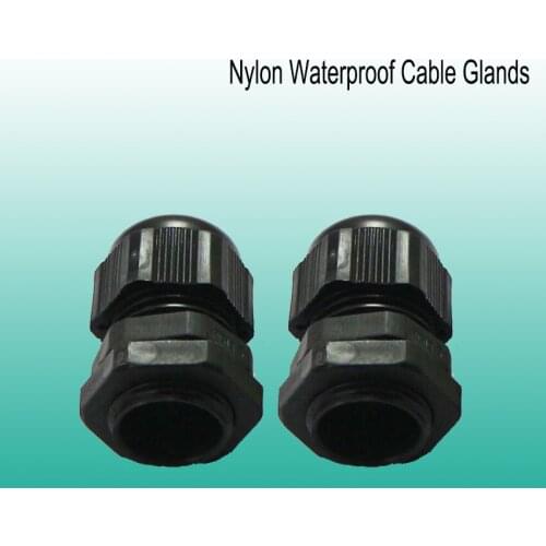 100pcs/lots PG7 black Plastic Nylon Waterproof Cable Glands Joints IP68 cable connector for 3-6.5mm cable