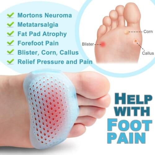 2pcs Forefoot Pads Five-hole Honeycomb Toe Separator Soft Gel Pain Relief Insoles Prevent Feet Callus Blisters Anti-slip Cushion