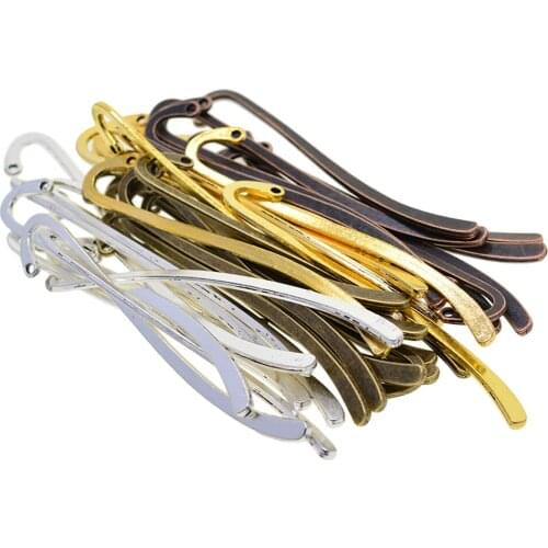 40pcs 87mm Vintage Silver Gold Bronze Copper Colors Beading Flat Bookmarks With Loop DIY Making Jewelry Findings