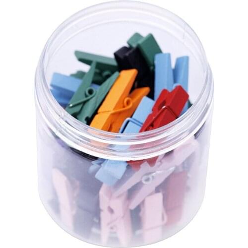 40PCS Mixed Color Mini Wooden Peg Pin Clothespin Garment Clips Photo Paper Clothes Craft Clips