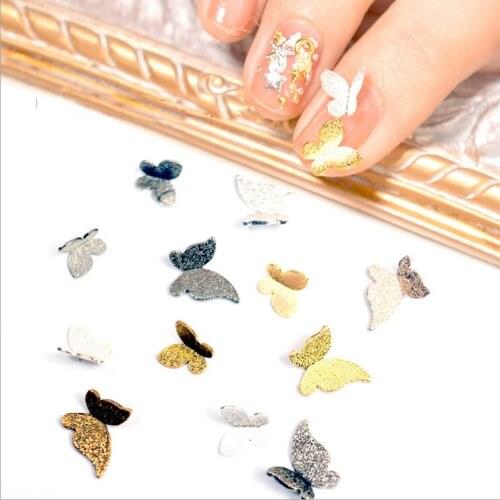 50pcs/lot, 3d Nail Art Metal Butterflys Different Colors Alloys For Nail Tips Beauty